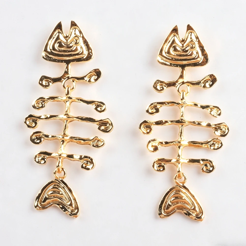 Ethnic Fashion India - Brincos Longos Pendentes de Metal com