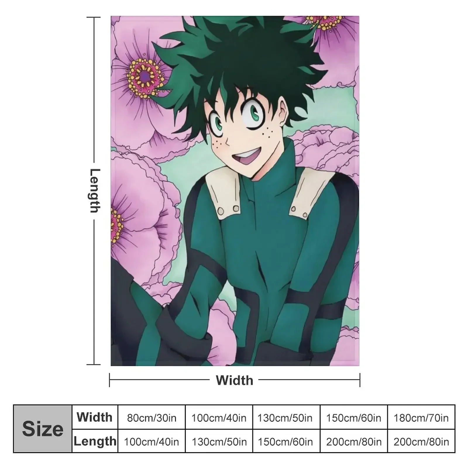 Deku Izuku Midoriya Throw Blanket Cute blankets and throws Hairy Loose heavy to sleep Luxury Blankets