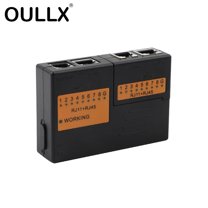 

Мини-тестер сетевого кабеля OULLX RJ45, тестер сетевого кабеля RJ45, RJ11, RJ12, CAT5, 6, 7, UTP, Lan, инструмент для ремонта сети