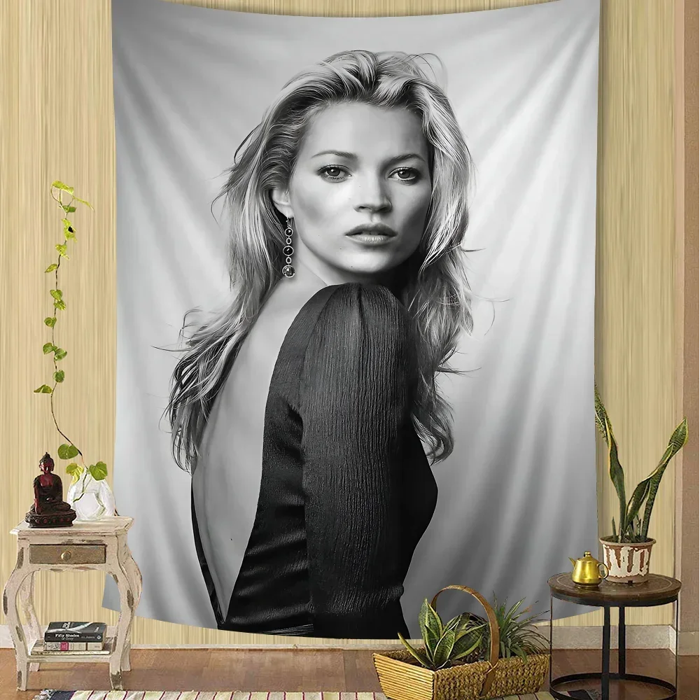 Model K-Kate M-Moss Printed Large Wall Tapestry Indian Buddha Wall Decoration Witchcraft Bohemian Hippie Decor Blanket