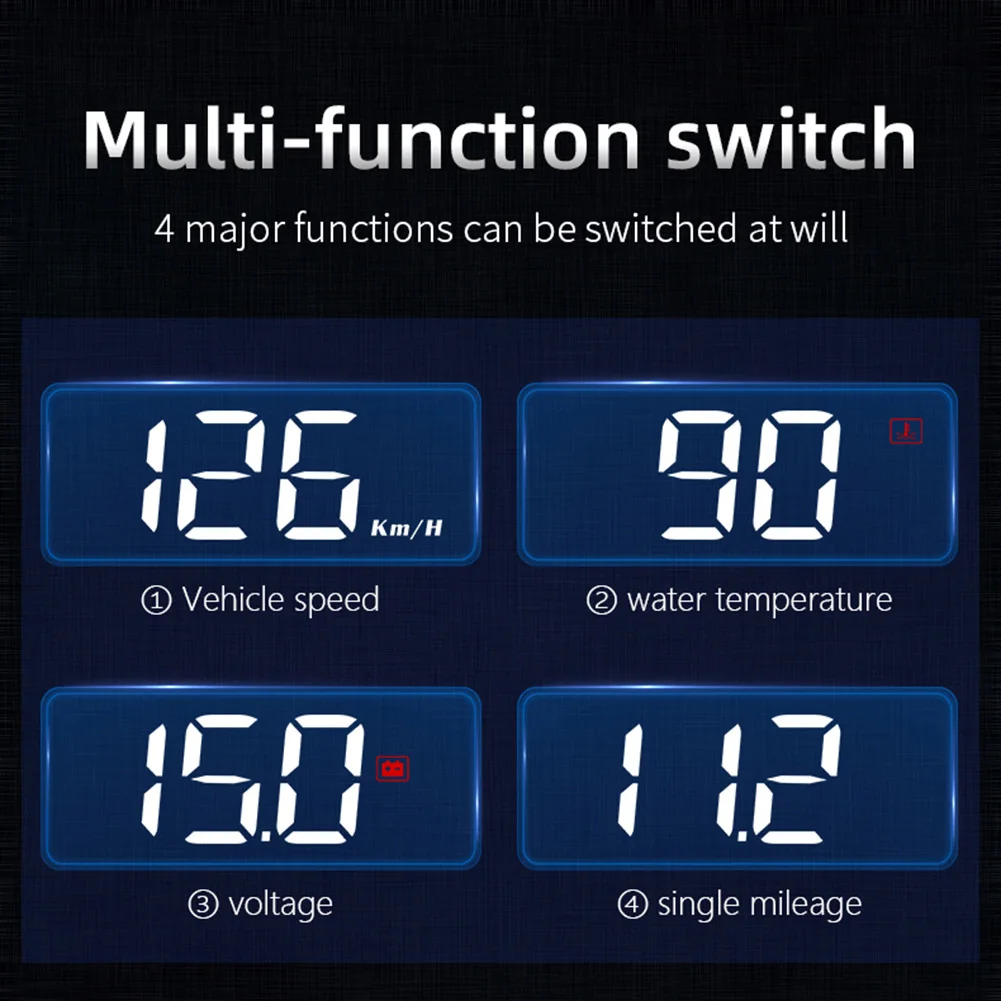 OBD2 Car HUD Head-Up Display Digital Speedometer Temperature Display OBD2 Car Head-up Display Windshield Projector Accessories
