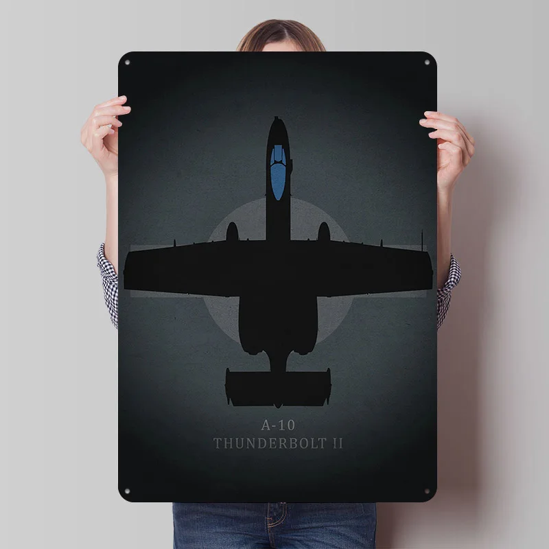 A-10 Thunderbolt II Tinplate Poster Custom Wall Art Vintage Metal Signs Retro Tin Plaque for House Decoration Home Decorations