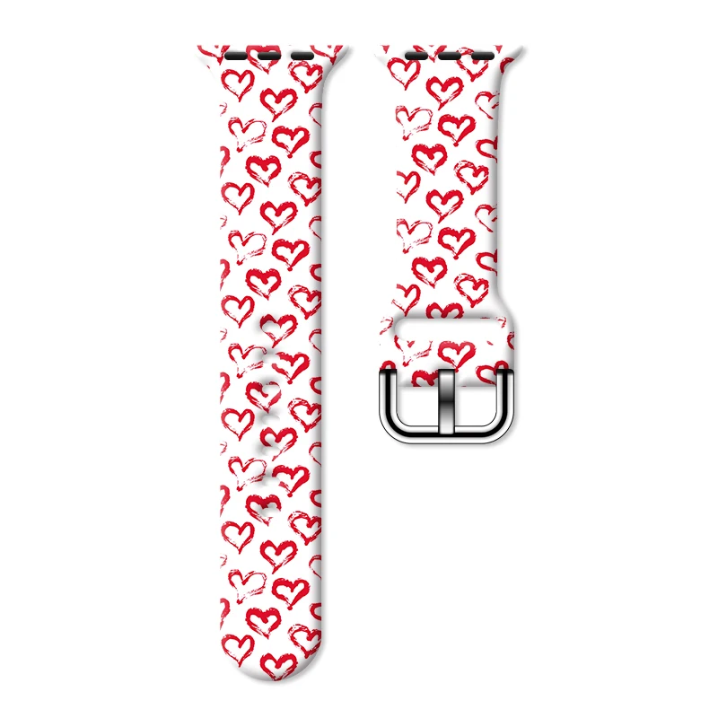 Valentinstag Nadel schnalle Armband für Apple Watch 9 8 7 se 6 Silikon band austauschbares Armband