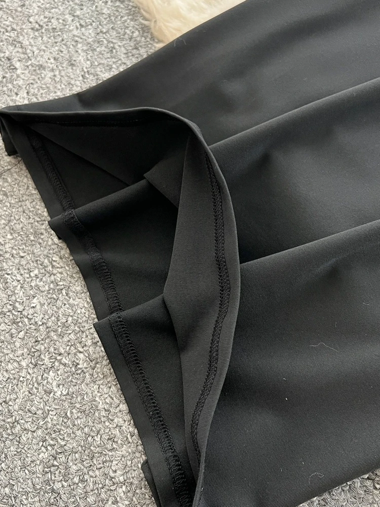 フォームリナ シンプル ブラック ハイネック ワンピース ウエストカットアウト スリム 長袖 ボディコン マキシ丈ワンピース レディース セクシー イブニング パーティー ガウン