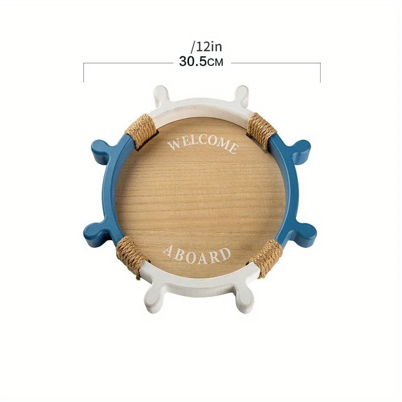 Mediterranean Wooden Rudder Tray Storage Ocean Style Home Decor Ins Simple Fruit Tea Cup