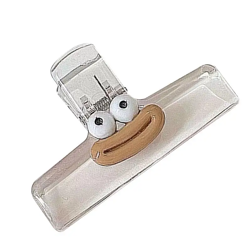 Paper Binder Clip Funny Bookmark Folder Sausage Mouth Design Storage Clip Acrylic For Exam Paper Transparent File Folder