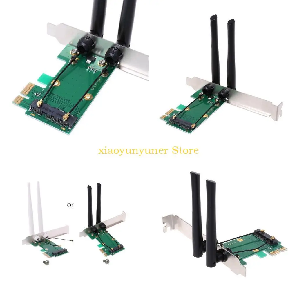 

P9JB Беспроводная карта Mini Wi-Fi PCI-E для экспресса в PCI-E Adapter 2 Antennas PC
