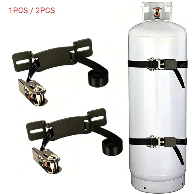 1/2PCS Cylinder Wall Mounted Bracket with Screws and Safety Belt for RV Nitrogen Propane Tank Gas Cylinder Bracket