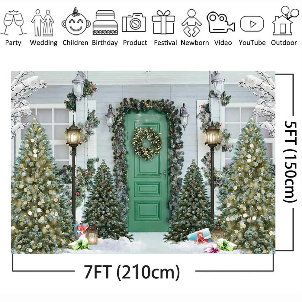 Mocsicka-クリスマス写真の背景,緑のドア,写真,ポートレート写真,背景