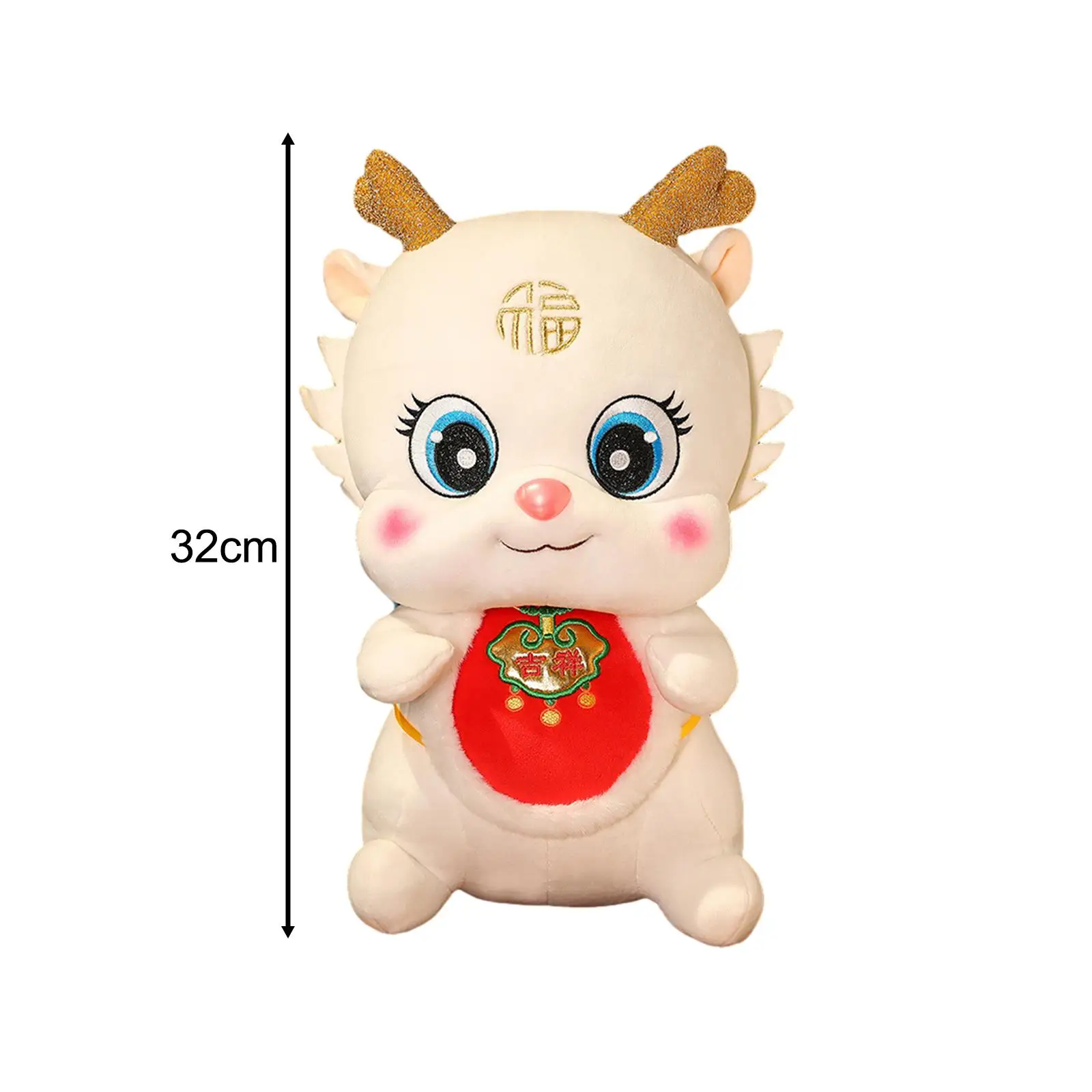 Plush Dragon Doll Toy Cute Cartoon Animal Stuffed Figure for Home Decor Party Supplies Spring Festival Ornament
