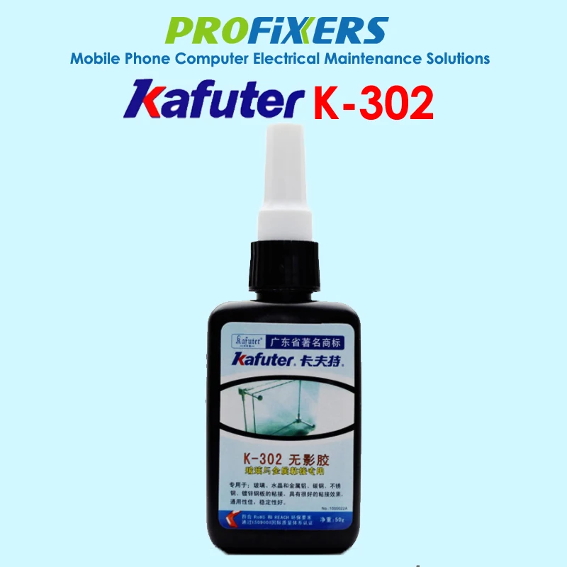 50ml Kafuter UV Glue UV Curing Adhesive K-302 UV Flashlight UV Curing Adhesive Crystal Glass and Metal Bonding