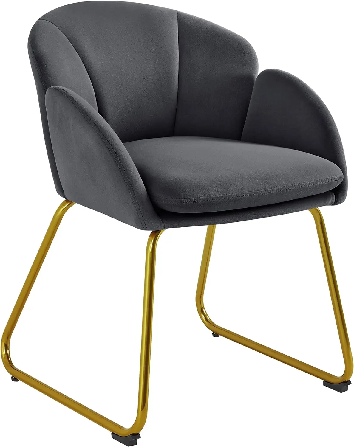 

Flower Shape Velvet Armchair, Modern Side Chair Vanity Chair with Golden Metal Legs Room/Dressing Room/Bedroom/Home Office/Kitc