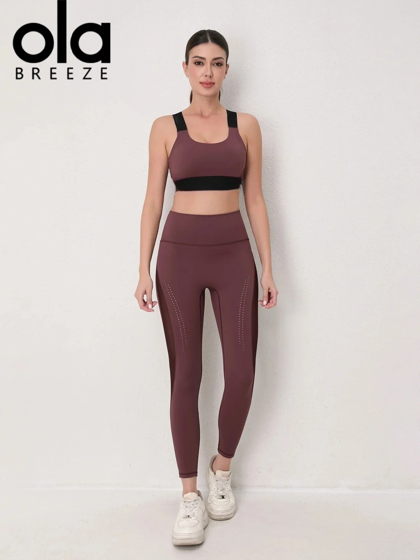 2026 NEW Ola breeze YOGA set Pilates sports vest quick drying pocket loose thread short three part yoga pants