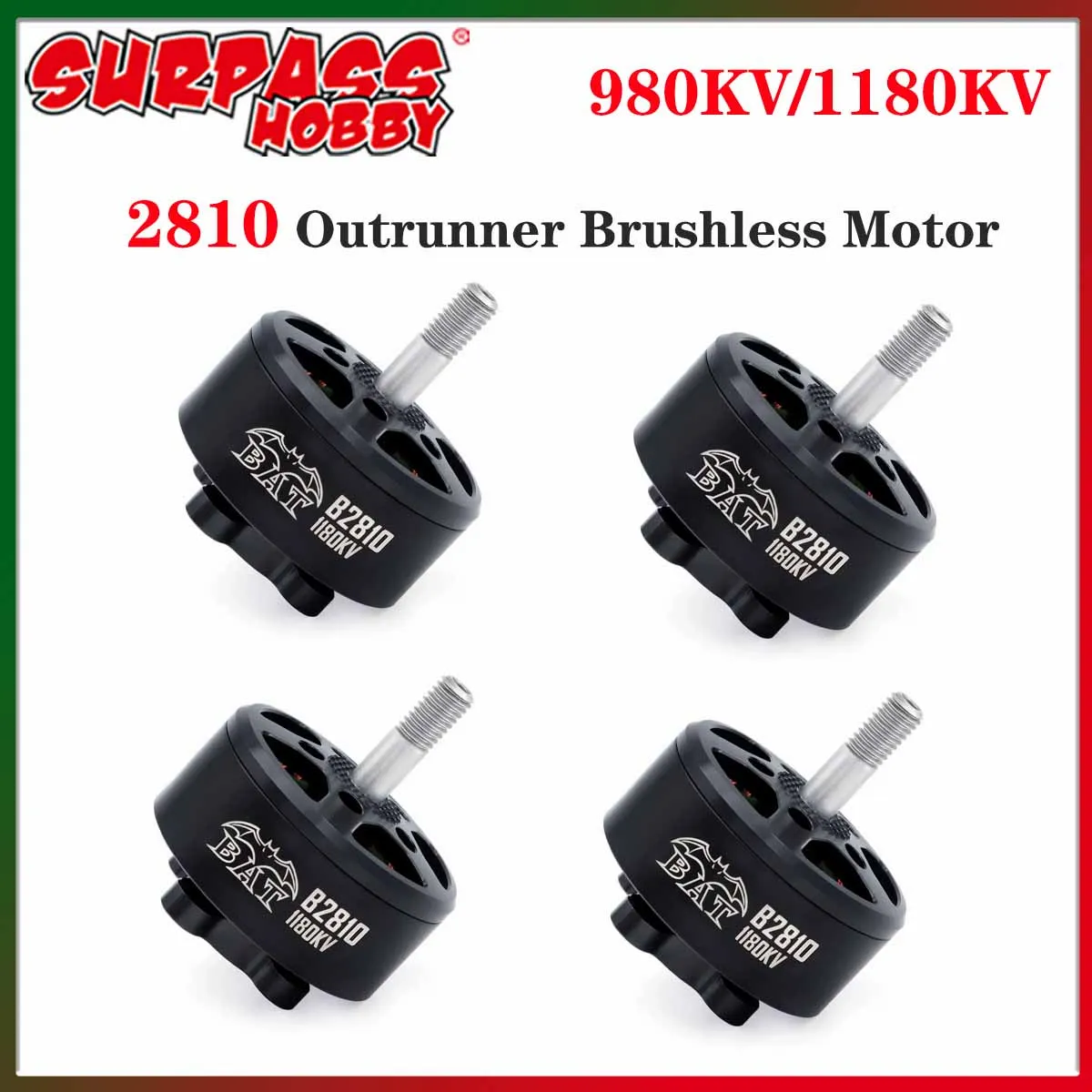 4PCS Überleben Hobby BAT 2810 980KV/1180KV Outrunner Bürstenlosen Motor für RC FPV Racing Drone Starrflügel quadcopter Rahmen Teile