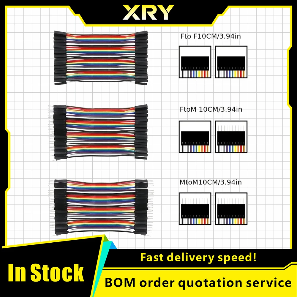 XRY 40PIN Cable Dupont Line 10cm  Male to Male Female to Female Male to FeMale Jumper Dupont Wire Cable For PCB DIY KIT