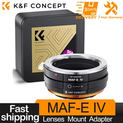 K&F CONCEPT MAF-E IV PRO Lens Mount Adapter for Sony Alpha A and Minolta AF Lens Mount to Sony E NEX Camera Body Adapter Ring