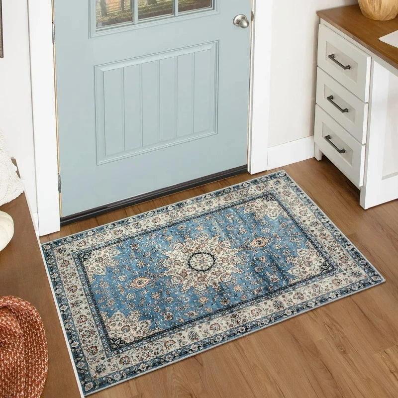 Bohemian Patterned Crystal Velvet Soft Carpet Home Decor Entry Door Mat Living Room Bedroom Hallway Kitchen Indoor Floor Mat