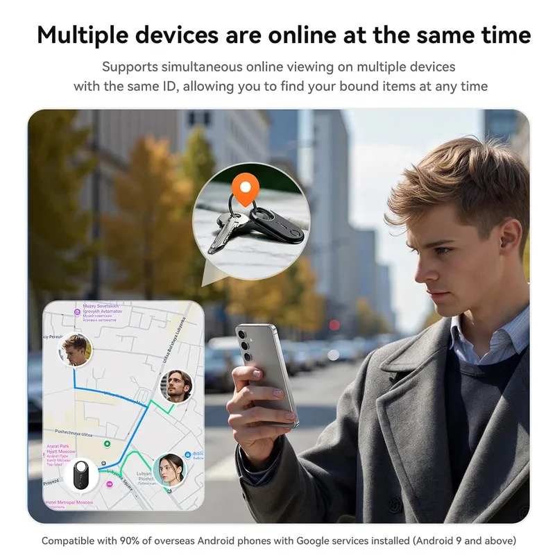 E98A Für Android System Smart Airtag Bluetooth GPS Tracker Arbeit mit Google Air Tag Tracker Mini Locator Pet Key Finder