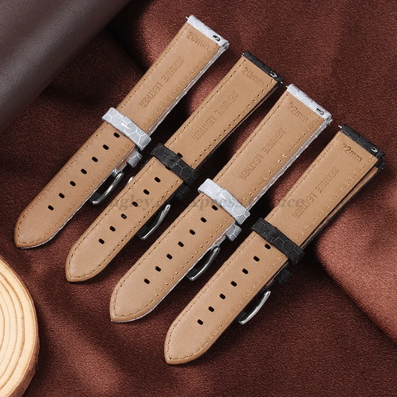 Pulseira de couro genuíno + nylon 20mm 22mm para huawei watch gt5/gt4/gt3, cinto de liberação rápida para homens e mulheres, pulseira para omega