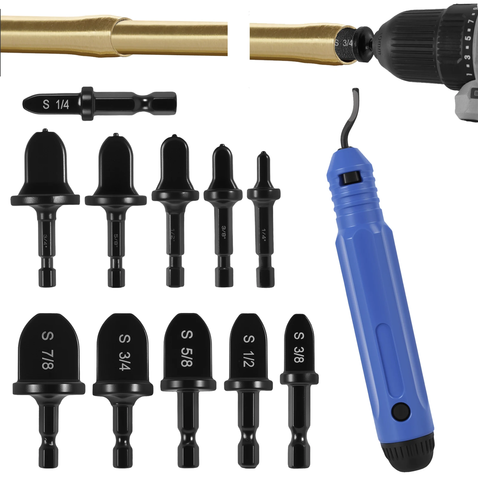 

Инструмент для снятия заусенцев с 11-медным расширителем для труб, инструмент для обжима, ручное сверло для обжима труб, сверло для смолы, алюминиевой пластиковой трубы