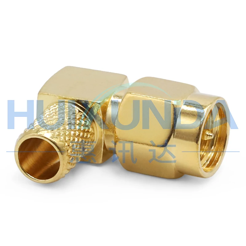 SMA-C-JW-4 SMA Male Right Angle Elbow Inner Pin Crimping 50-4/LMR240 Wire Connector JW-4