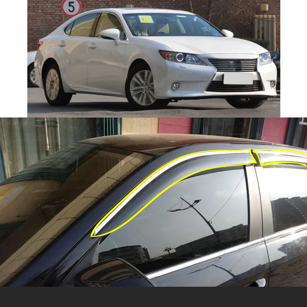 

Car Plastic Exterior Visor Vent Shades Window Sun Rain Guard Deflector For LEXUS ES-Class (GSV60) 2012 2013 2014 2015 2016 2017
