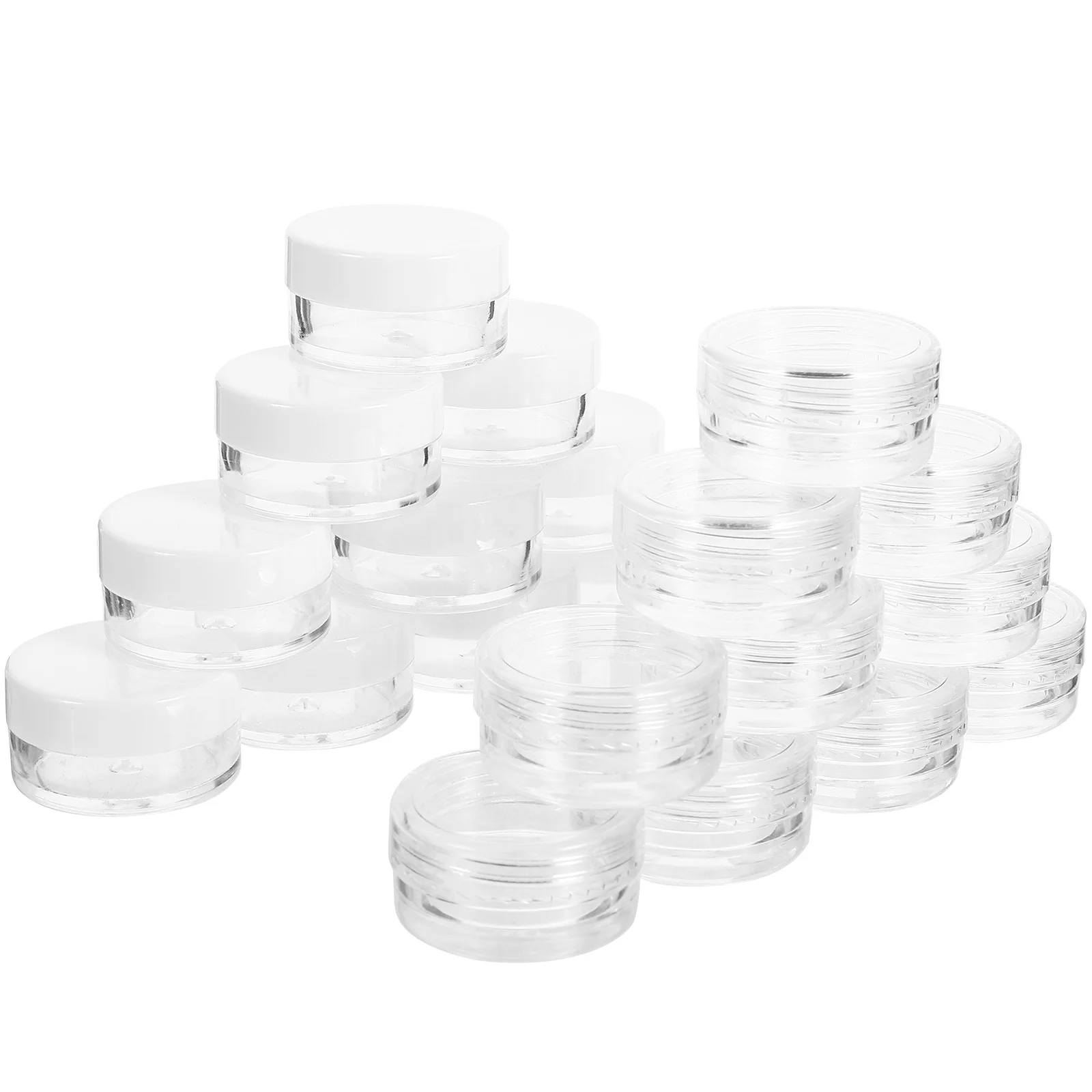 Petits pots de crème pour le visage, conteneurs rechargeables étanches pour voyage, produits de soins de la peau, distributeurs transparents, 50 pièces