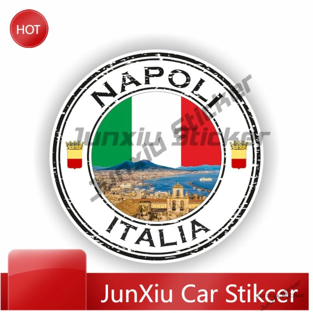 

Napoli Italia Italy Seal Sticker Round Premium Vehicle Sticker For Motorcycle Boat Fade Resistant Decoration Auto Accessories