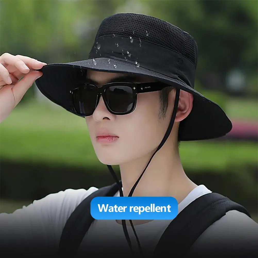 Men's Sunshade Large Eaves Sun Hat Riding Hiking Fishing Outdoor fisherman's Cap Fashion Sun Hat Free Shipping Sun Hats