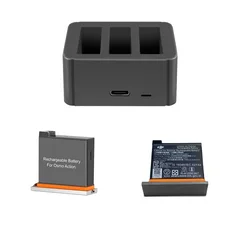 3 Slots/Dual Charger Battery Charger Batteies Charging/Battery Case/Box/Action Battery For DJI Osmo Action 1 Camera Accessories