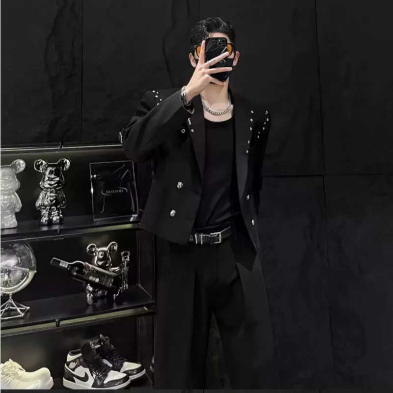 Dark Style Riveted Business Coat