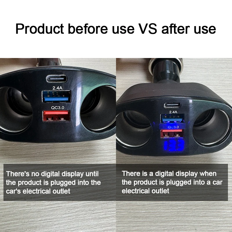 Dual USB Digital PD Car Charger Is Suitable for Charging Multiple Devices Simultaneously