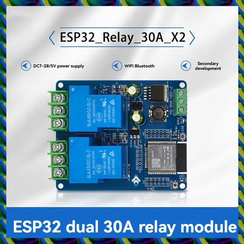 اليومية 2-قناة واي فاي وحدة التتابع 30A ESP32-WROOM-32E وحدة لوحة تطوير للمنزل الذكي التحكم اللاسلكي DC7-28/5 فولت