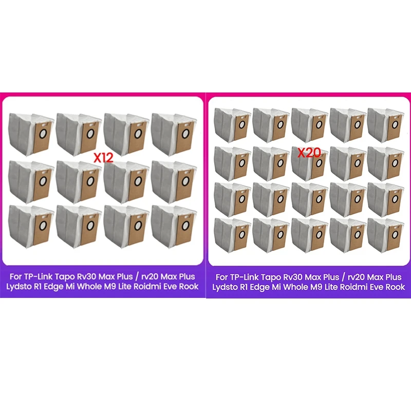 שקית אבק עבור tp-קישור tpo rv30 מקסימום פלוס/rv20 מקסימום פלוס/rv20 מקסימום פלוס/lydsto r1 קצה/miall m9 lite/roidmi eva חלקי שואב אבק 12 יחידות