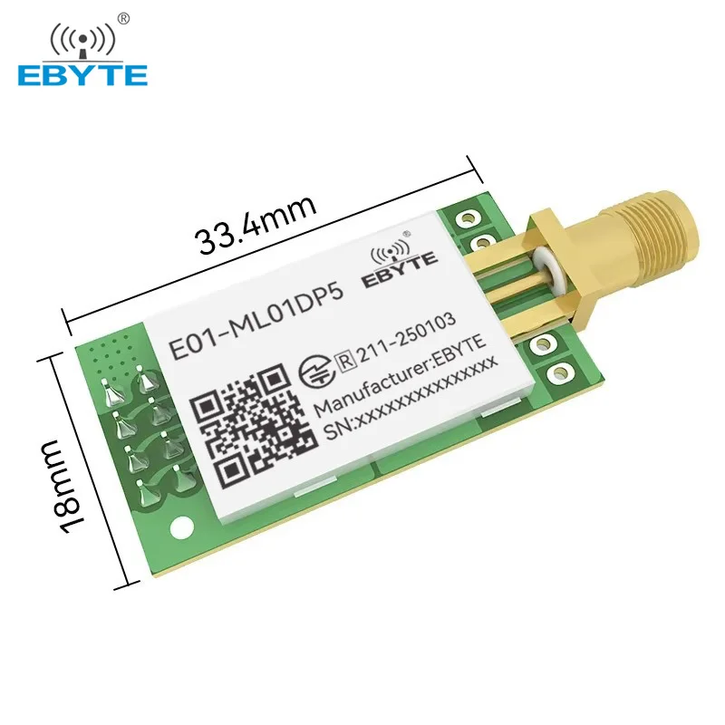 nRF24L01P 2.4GHz PA LNA 20dBm Wireless Module SPI Antenna SMA-K Transceiver Receiver Tansmitter EBYTE E01-ML01DP5