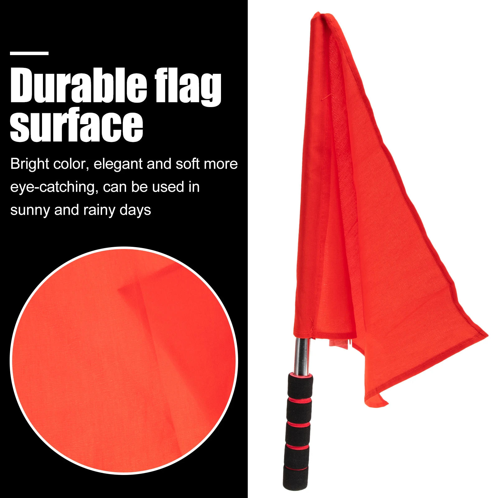 

2pcs Flags Signal Referee Soccer Sports Judge Race Track Grip Stainless Steel Lightweight Outdoor