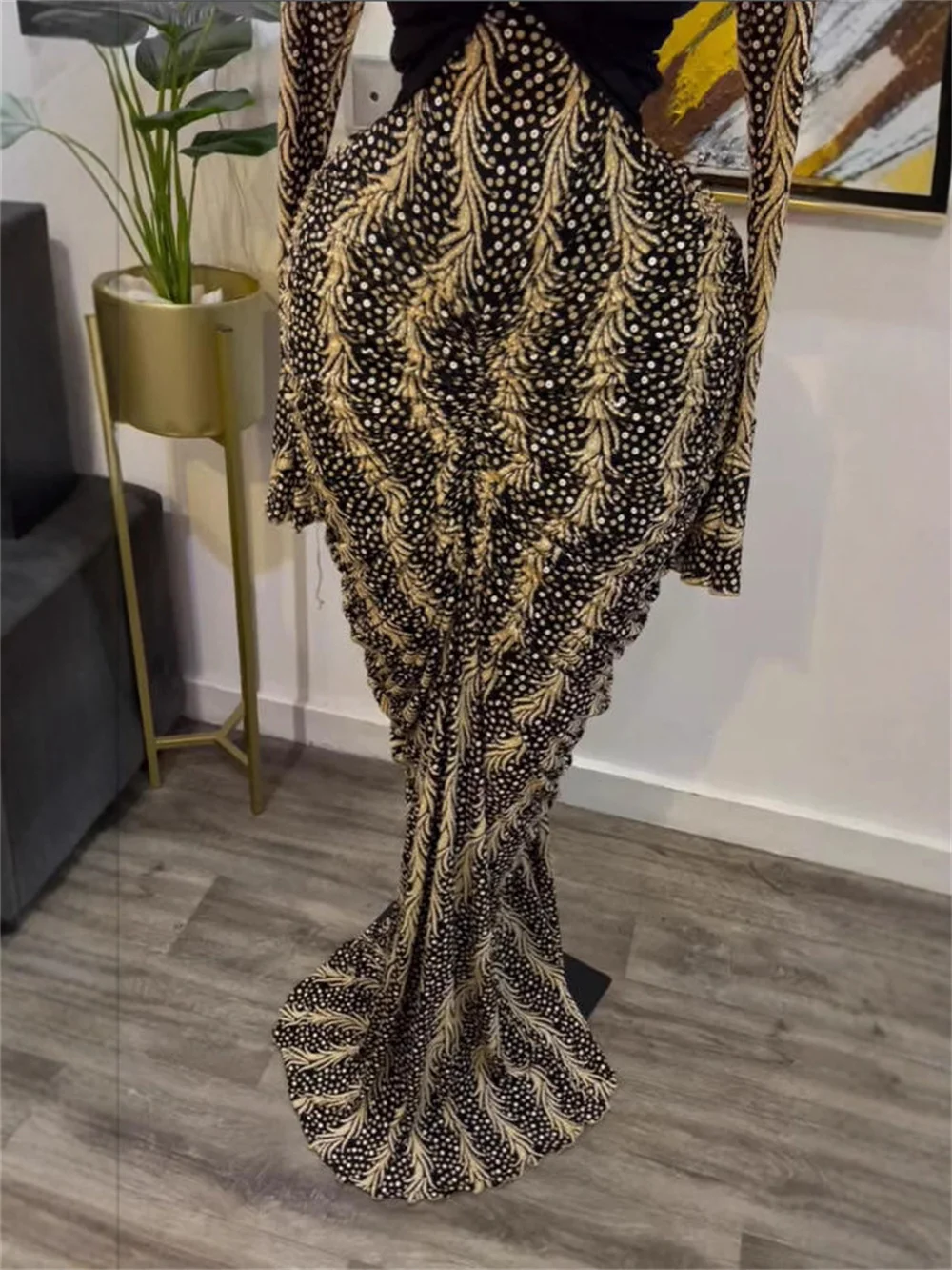 女性用セクシー長袖プリント入りギャザー入りボディコンマキシロングドレス2025ナイトクラブパーティードレスセレブリティバースデードレス