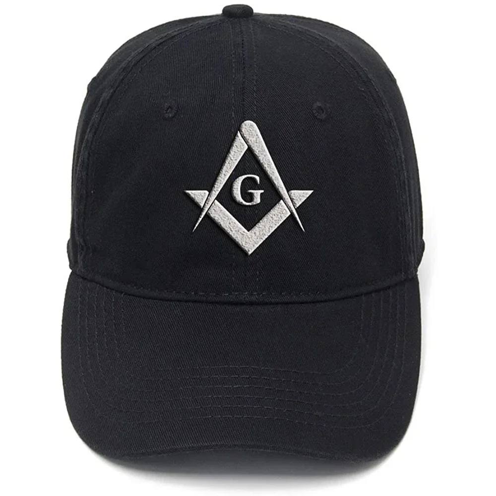 Lyprerazy Masonic Washed Cotton Adjustable Men Women Unisex Hip Hop Cool Flock Printing Baseball Cap