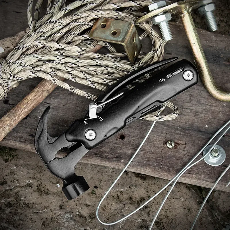 Multifunction Tool Hammer Camping Pliers Outdoor Folding Mini Hammer Camping Accessories Gear Survival Combination Tools