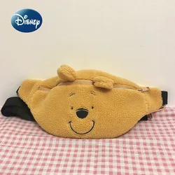 Disney-Sac banane en peluche Winnie l'ourson pour femme, sac à bandoulière, dessin animé, grande capacité, marque de luxe, mode, nouveau