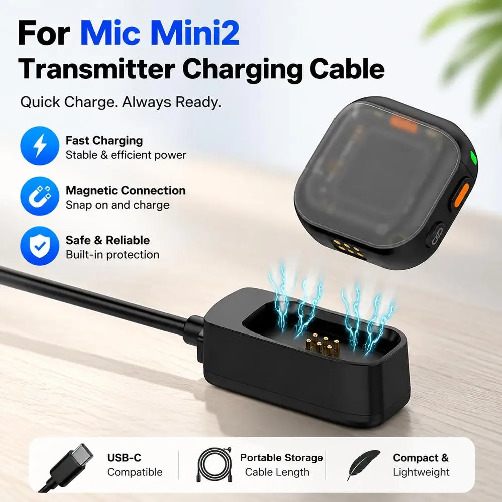 Magnetic Charging Base Adapter for DJI Mic Mini 2 Transmitter Charging Cable Adapter Accessories Fast Charge Portable Power Base