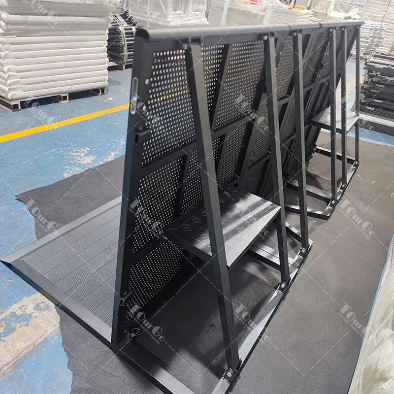 Outdoor Foldable Anti-Impact Crowd Control Barrier Trolley With Lock