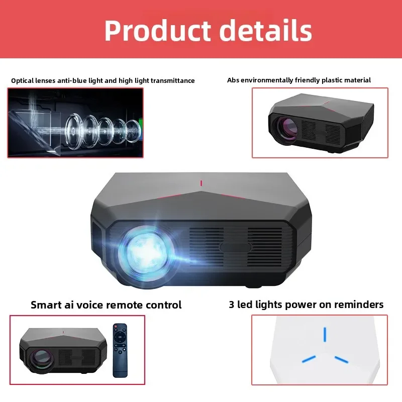 Projector supports 4K ultra-clear home theater living room bedroom voice Android smart projection