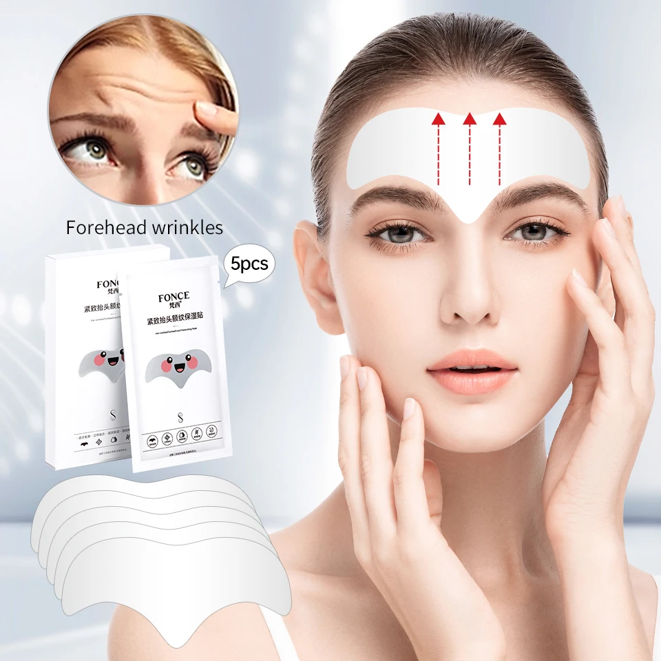 5pcs FONCE Frown Lines Treatment Stickers Skin Care Tools Head Lines Remover Anti Aging Forehead Patch