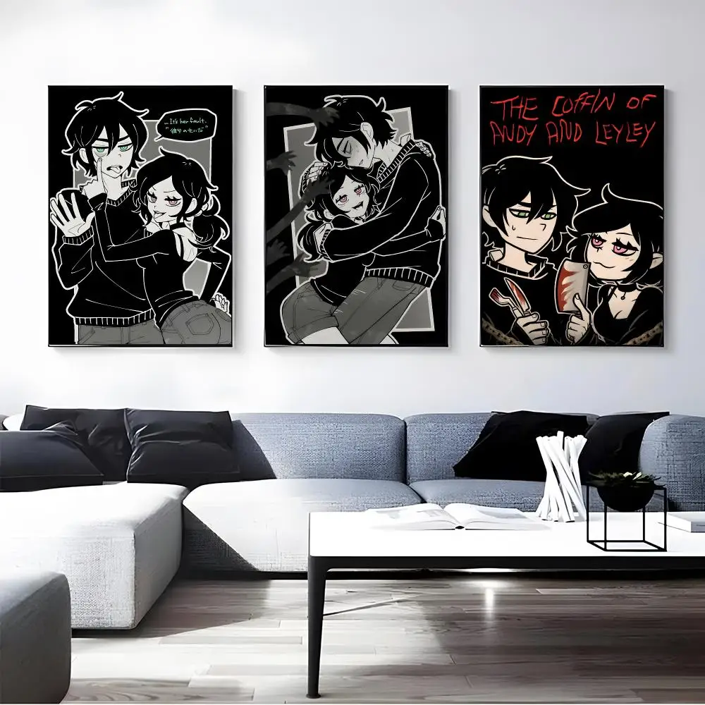 Game The Coffin of Andy and Leyley Poster Self-adhesive Art Waterproof Paper Sticker Coffee House Bar Room Wall Decor