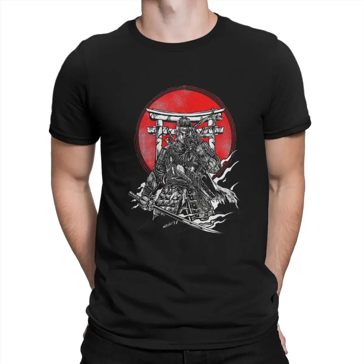 Men Day For Fansart Vintage Photograp Classic T Shirts Ghost Of Tsushima Jin Sakai Pure Cotton Clothes Short Sleeve T-Shirts