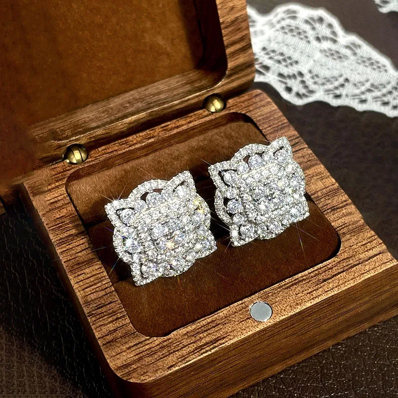 2026 Bling Bling Cubic Zircon Stud Earrings for Women Newly Designed Temperament Elegant Bridal Earrings Luxury Trendy Jewelry