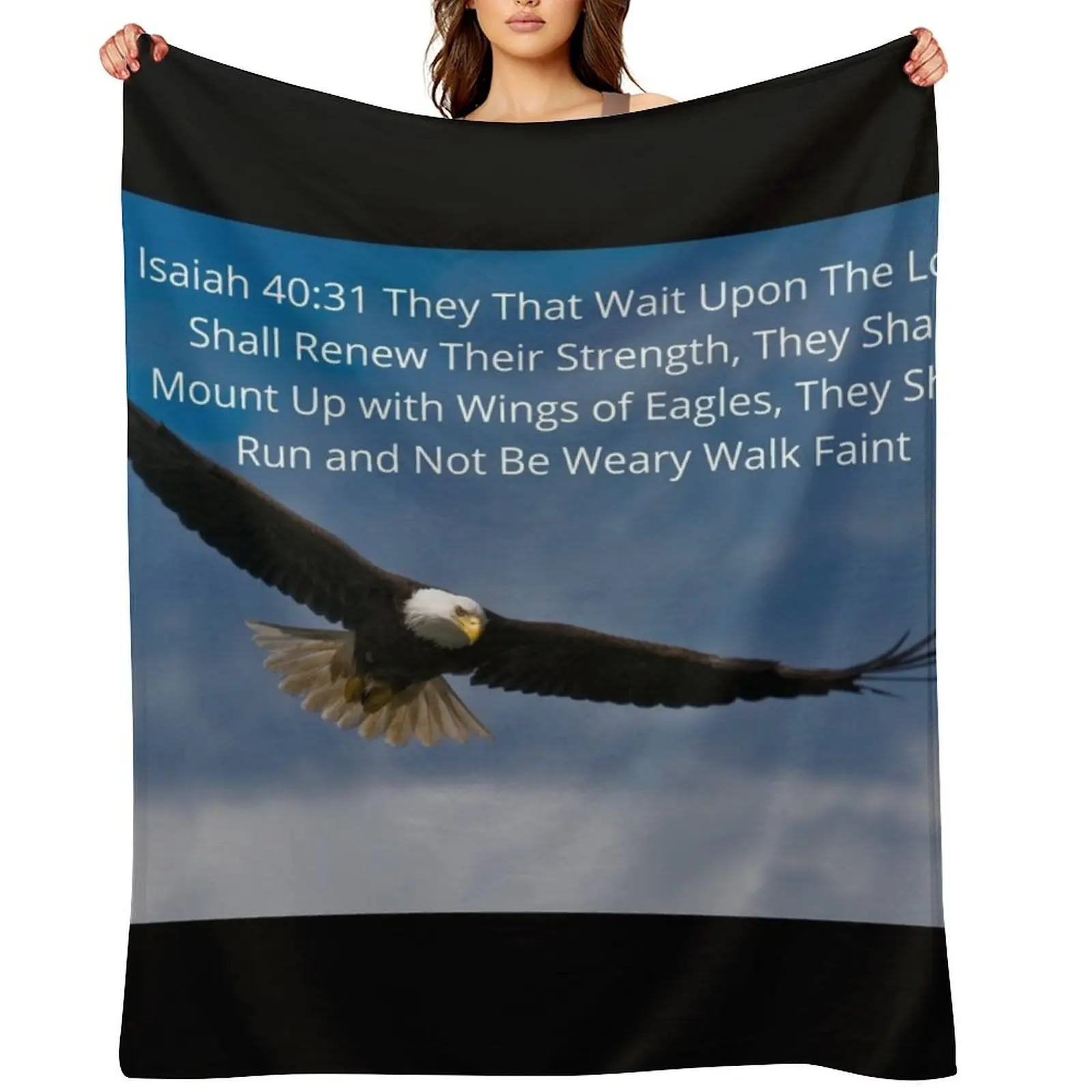 

Isaiah 40 vs 31 On Eagles Wings Throw Blanket for babies Luxury Designer Blankets For Bed Soft Plaid Blankets