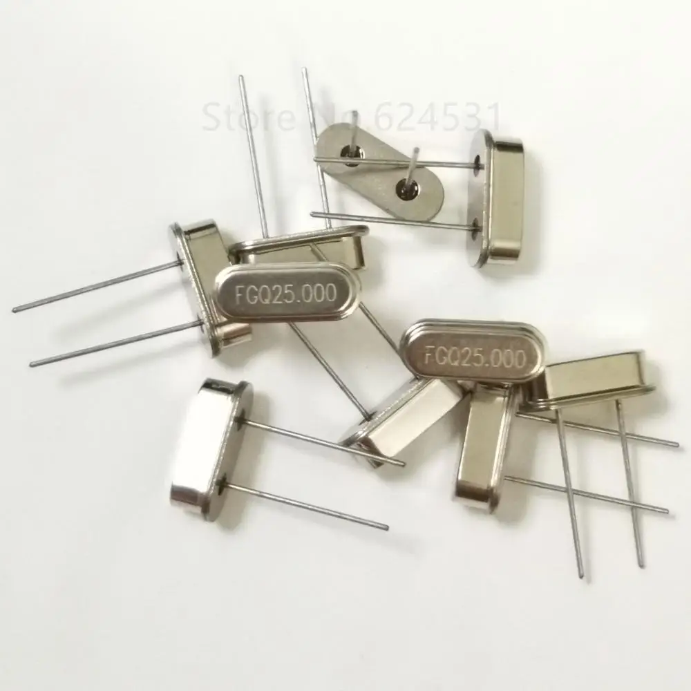 20Pcs/Lot Crystal 25MHZ 25M 25.000MHZ Inline Two Feet HC-49S Passive Crystal Resonator High Quality