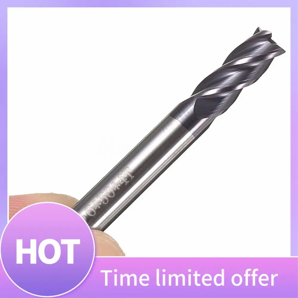 

B69C 5Pcs Tungsten Steel 4 Flute End Mill CNC Milling Cutter HRC50